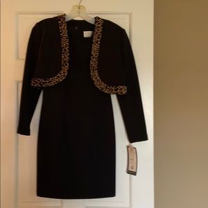 Black sheath dress with cropped jacket